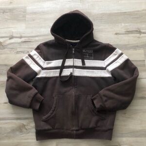 Tommy Hilfiger Chocolate Brown Hoodie with Ivory Accents